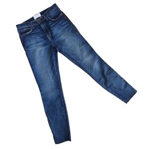 Current/Elliott The High Waist Stiletto Jeans Townie Raw Hem Velvet Side Stripe.